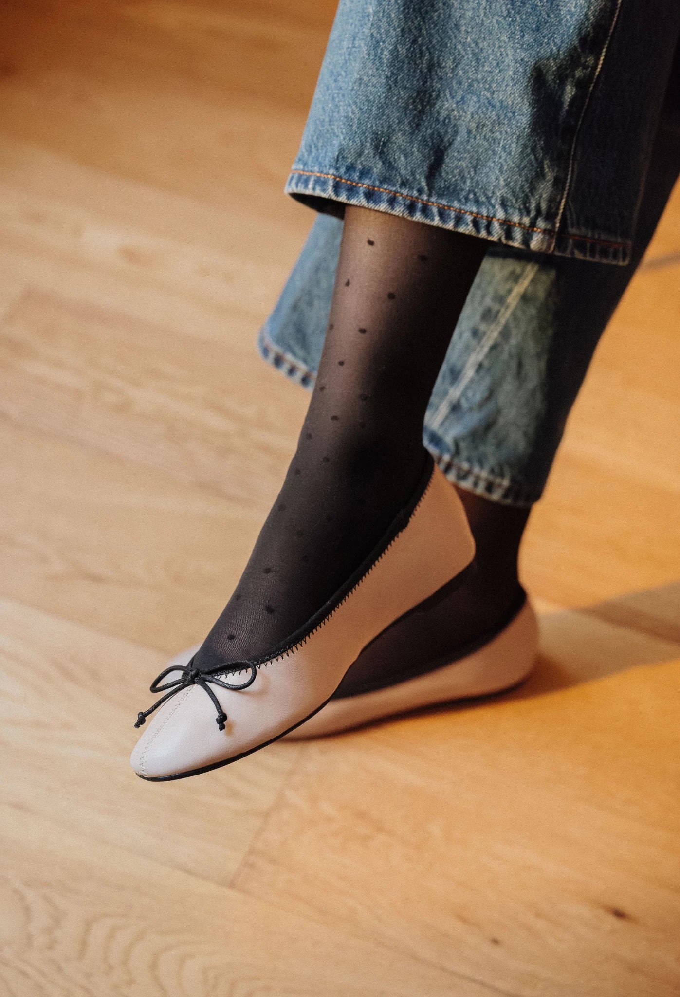 Mi - bas Polka Glow compression Légère - Noir - Soje