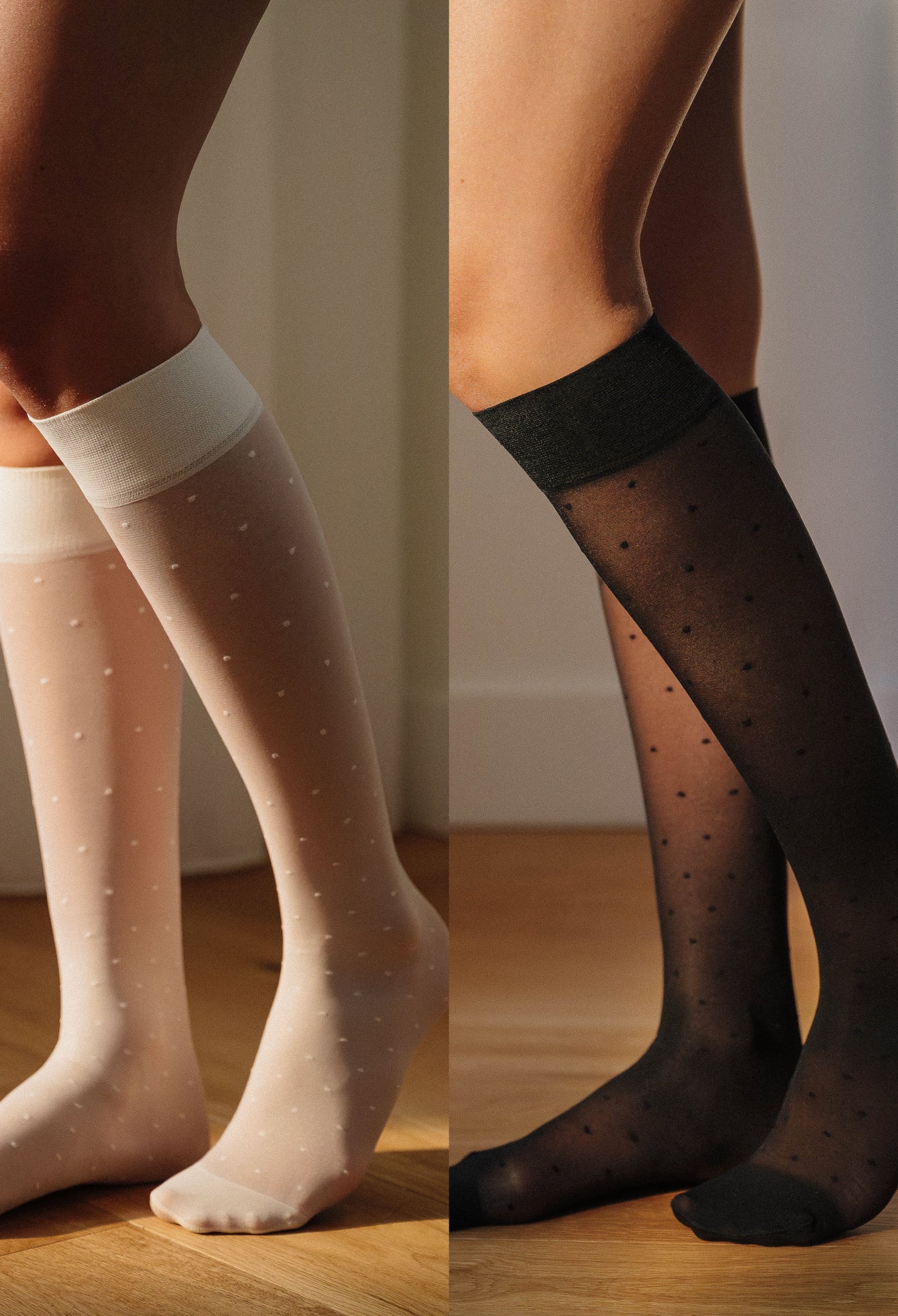 OFFRE ÉCLAIR : Duo Secret Santa - 2 Mi - bas Polka Glow compression légère - Soje