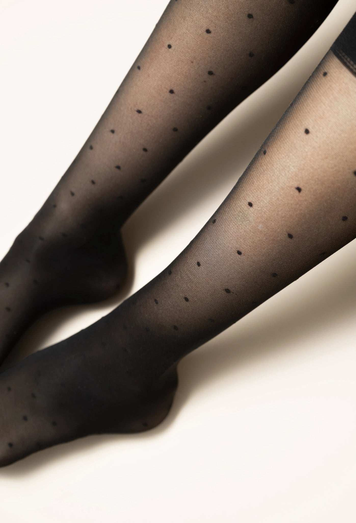 Mi - bas Polka Glow compression Légère - Noir - Soje